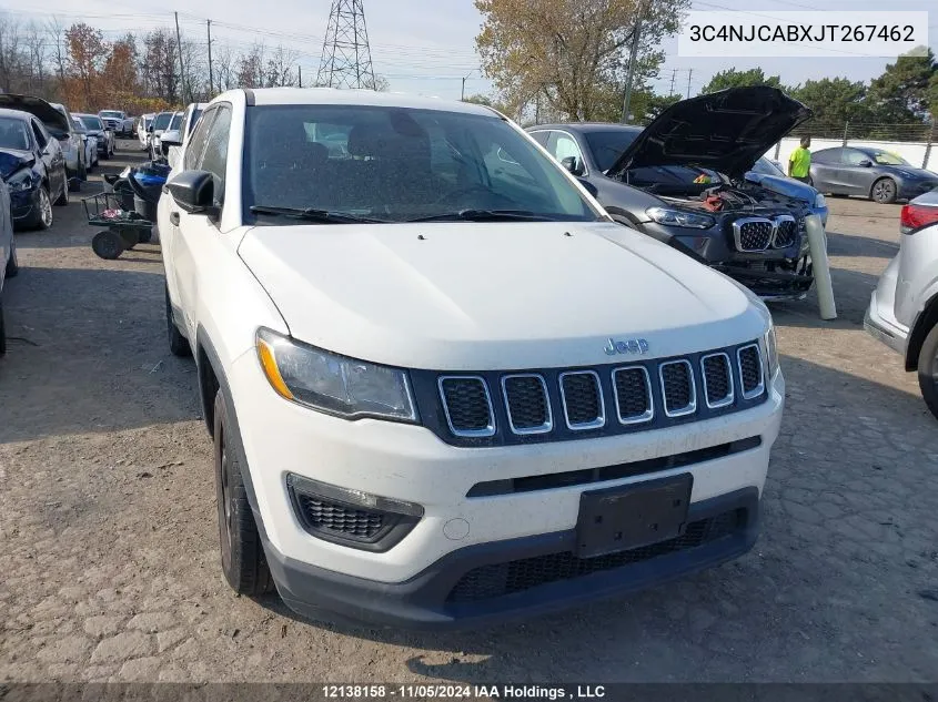 2018 Jeep Compass Sport VIN: 3C4NJCABXJT267462 Lot: 12138158