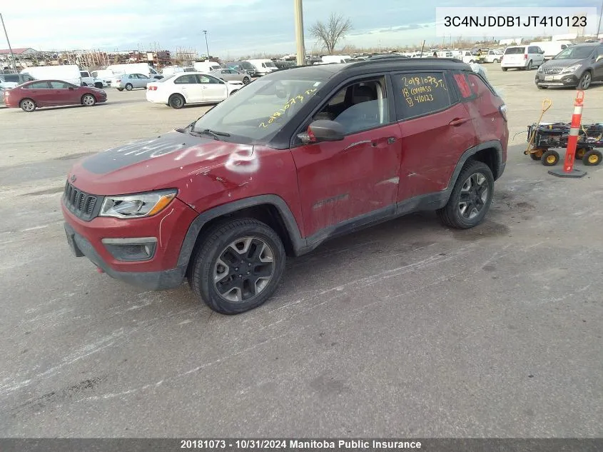 2018 Jeep Compass Trailhawk VIN: 3C4NJDDB1JT410123 Lot: 20181073