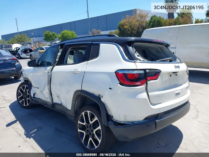 2018 Jeep Compass Limited 4X4 VIN: 3C4NJDCB1JT206195 Lot: 39669551