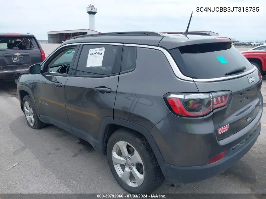 2018 Jeep Compass Latitude Fwd VIN: 3C4NJCBB3JT318735 Lot: 39792966