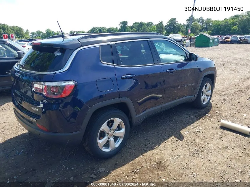 2018 Jeep Compass Latitude 4X4 VIN: 3C4NJDBB0JT191450 Lot: 39801340