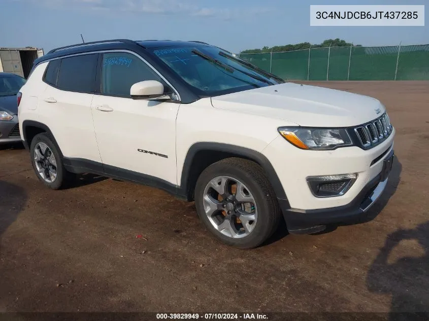 2018 Jeep Compass Limited 4X4 VIN: 3C4NJDCB6JT437285 Lot: 39829949