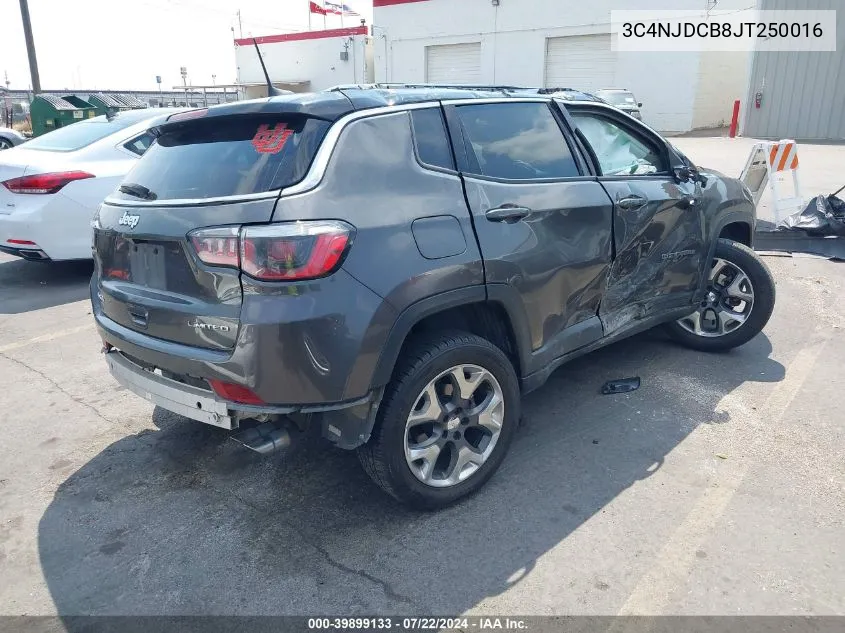 2018 Jeep Compass Limited 4X4 VIN: 3C4NJDCB8JT250016 Lot: 39899133