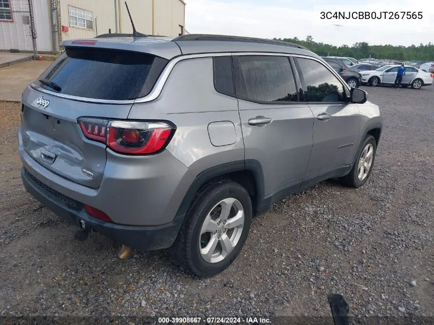 2018 Jeep Compass Latitude Fwd VIN: 3C4NJCBB0JT267565 Lot: 39908667