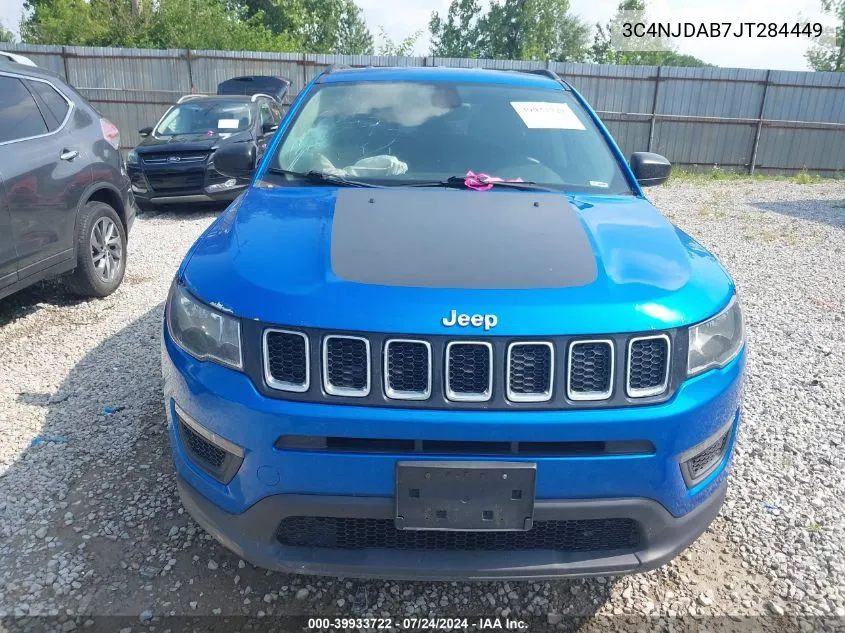 2018 Jeep Compass Sport VIN: 3C4NJDAB7JT284449 Lot: 39933722