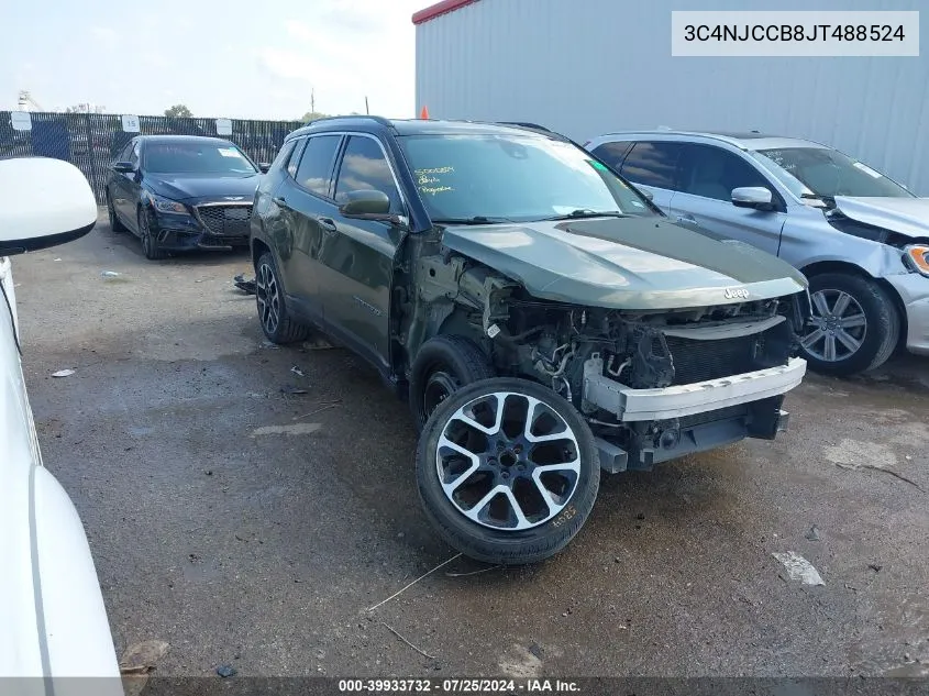 2018 Jeep Compass Limited Fwd VIN: 3C4NJCCB8JT488524 Lot: 39933732