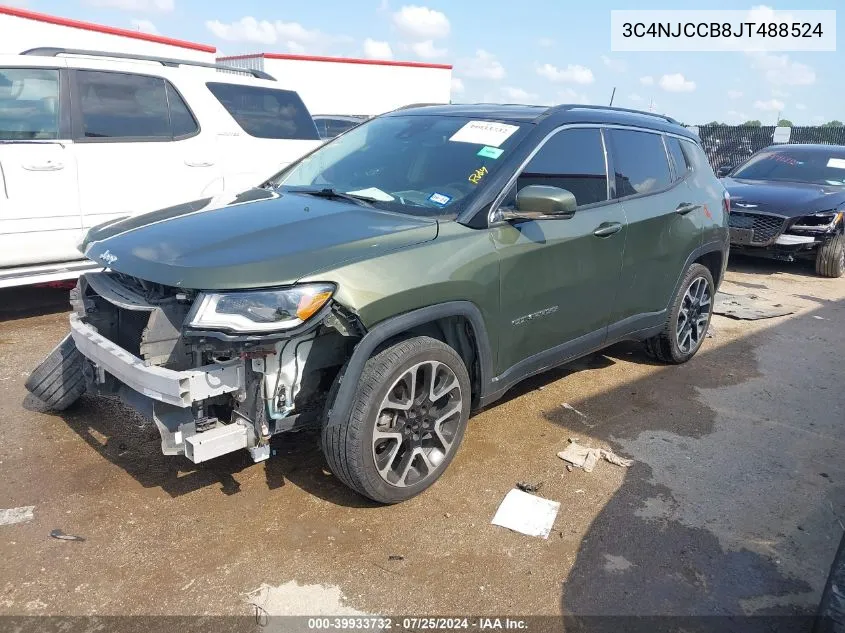 3C4NJCCB8JT488524 2018 Jeep Compass Limited Fwd