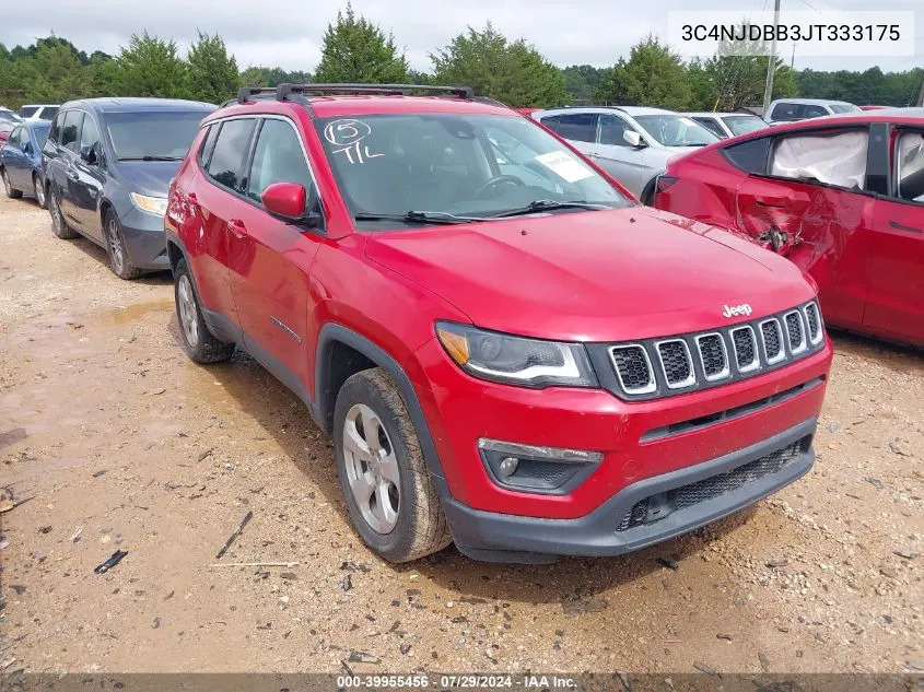 2018 Jeep Compass Latitude 4X4 VIN: 3C4NJDBB3JT333175 Lot: 39955456