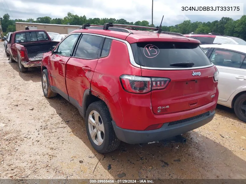 2018 Jeep Compass Latitude 4X4 VIN: 3C4NJDBB3JT333175 Lot: 39955456