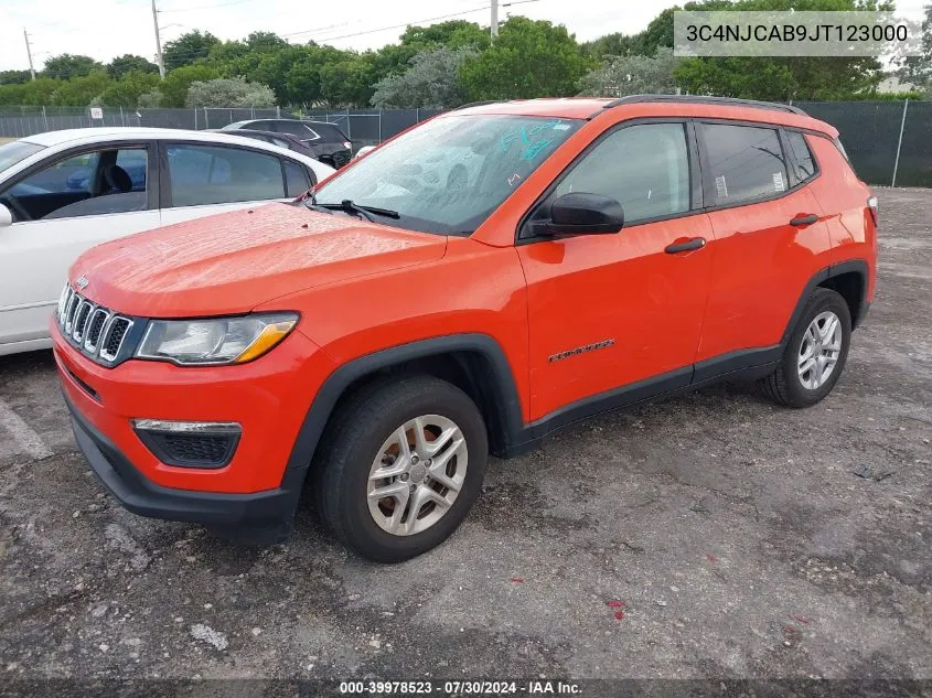 2018 Jeep Compass Sport Fwd VIN: 3C4NJCAB9JT123000 Lot: 39978523