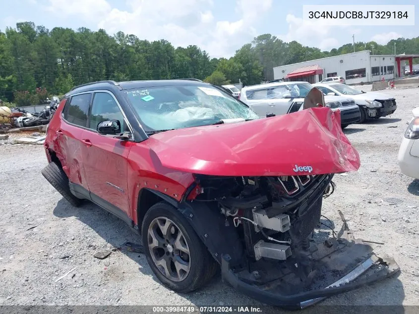 2018 Jeep Compass Limited 4X4 VIN: 3C4NJDCB8JT329184 Lot: 39984749