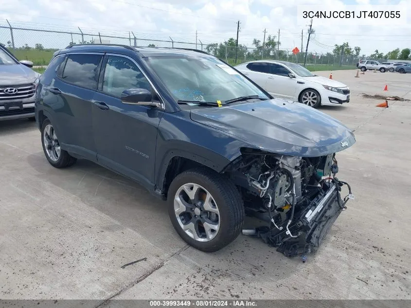 2018 Jeep Compass Limited Fwd VIN: 3C4NJCCB1JT407055 Lot: 39993449