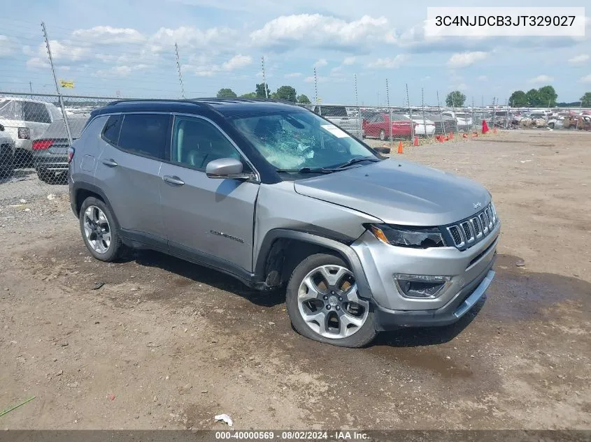 2018 Jeep Compass Limited 4X4 VIN: 3C4NJDCB3JT329027 Lot: 40000569