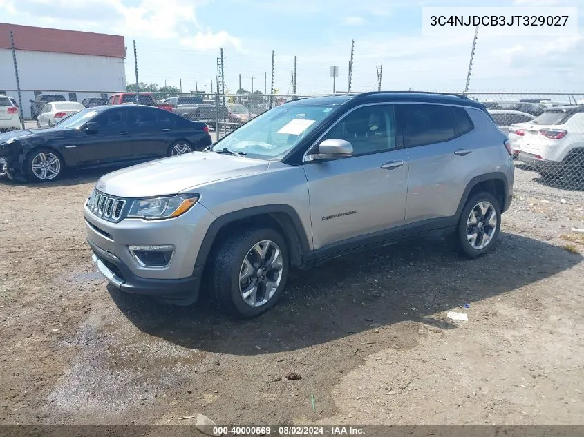 2018 Jeep Compass Limited 4X4 VIN: 3C4NJDCB3JT329027 Lot: 40000569