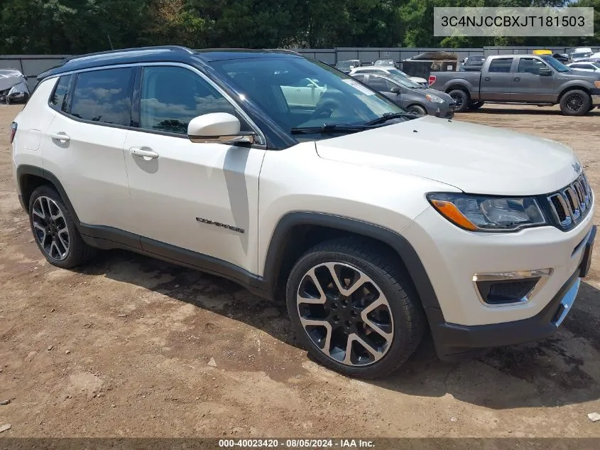 2018 Jeep Compass Limited Fwd VIN: 3C4NJCCBXJT181503 Lot: 40023420