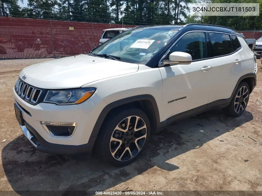 3C4NJCCBXJT181503 2018 Jeep Compass Limited Fwd