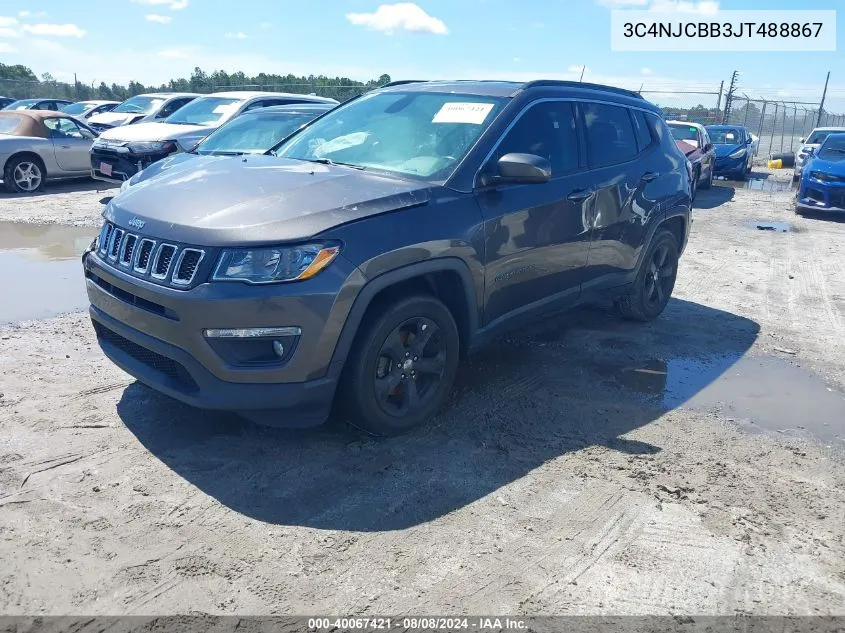 2018 Jeep Compass Latitude Fwd VIN: 3C4NJCBB3JT488867 Lot: 40067421