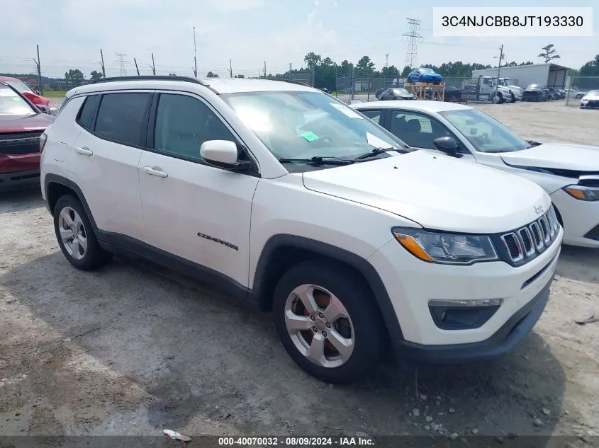 2018 Jeep Compass Latitude Fwd VIN: 3C4NJCBB8JT193330 Lot: 40070032