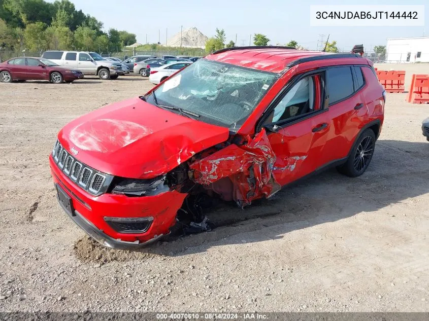 2018 Jeep Compass Sport 4X4 VIN: 3C4NJDAB6JT144442 Lot: 40070610