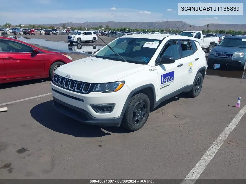 3C4NJCAB1JT136839 2018 Jeep Compass Sport Fwd