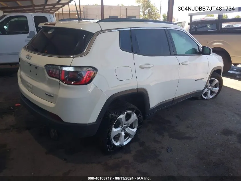 2018 Jeep Compass Latitude 4X4 VIN: 3C4NJDBB7JT481734 Lot: 40103717