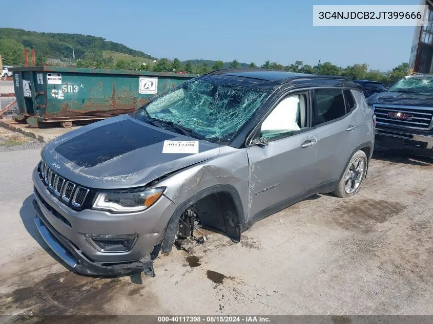 2018 Jeep Compass Limited 4X4 VIN: 3C4NJDCB2JT399666 Lot: 40117398