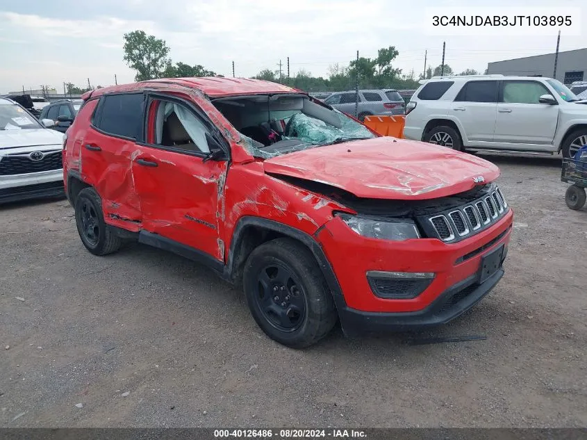 2018 Jeep Compass Sport VIN: 3C4NJDAB3JT103895 Lot: 40126486