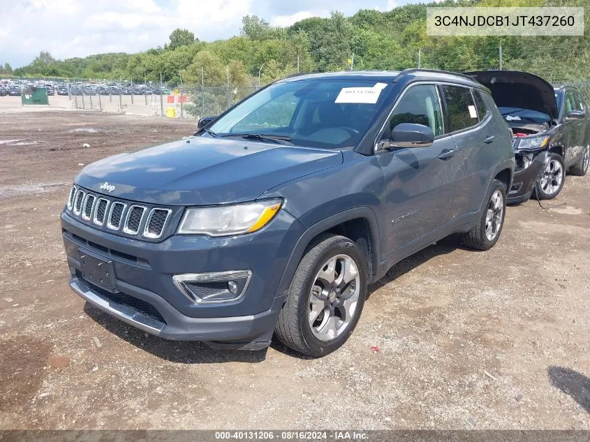 2018 Jeep Compass Limited 4X4 VIN: 3C4NJDCB1JT437260 Lot: 40131206