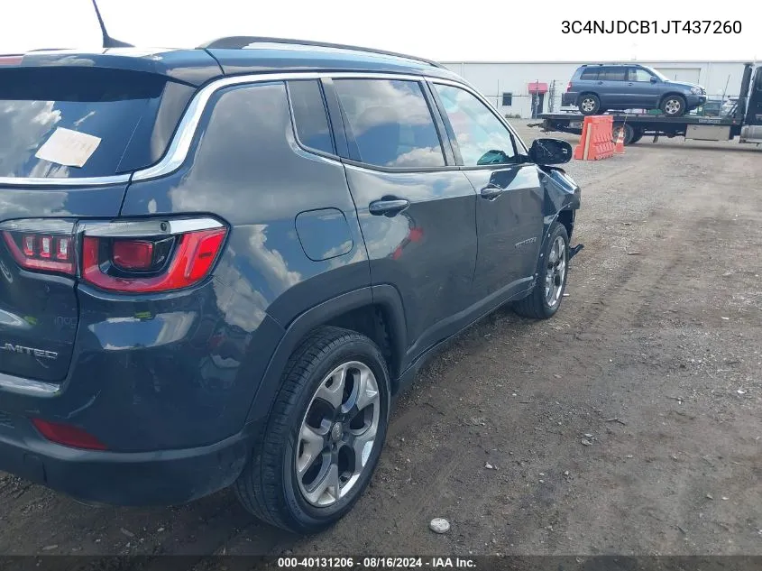 2018 Jeep Compass Limited 4X4 VIN: 3C4NJDCB1JT437260 Lot: 40131206