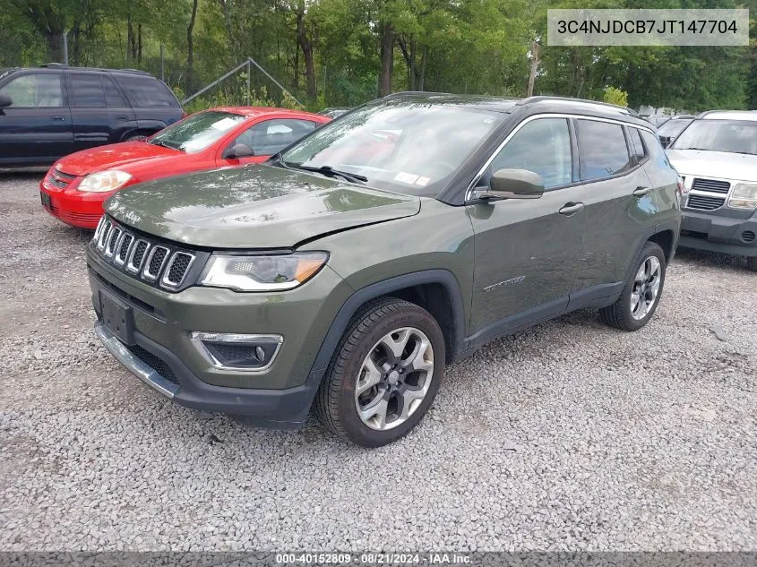 2018 Jeep Compass Limited 4X4 VIN: 3C4NJDCB7JT147704 Lot: 40152809