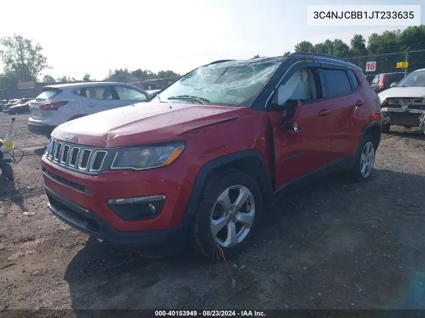 2018 Jeep Compass Latitude Fwd VIN: 3C4NJCBB1JT233635 Lot: 40153949