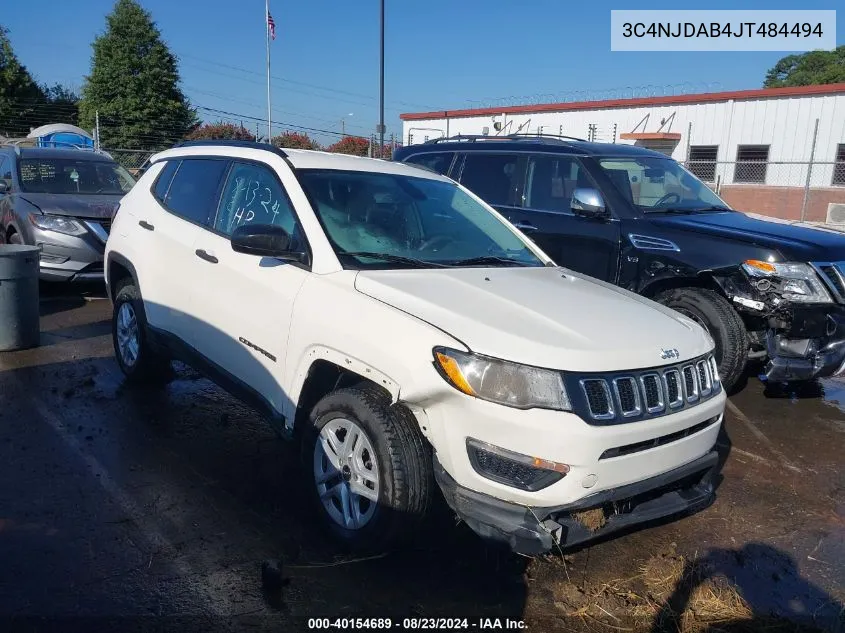 2018 Jeep Compass Sport 4X4 VIN: 3C4NJDAB4JT484494 Lot: 40154689