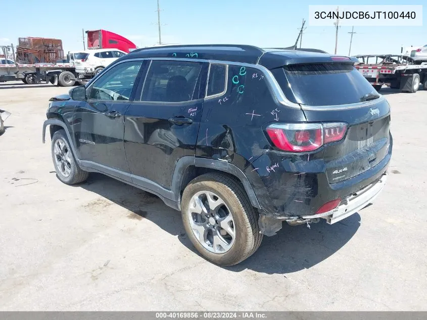 2018 Jeep Compass Limited 4X4 VIN: 3C4NJDCB6JT100440 Lot: 40169856