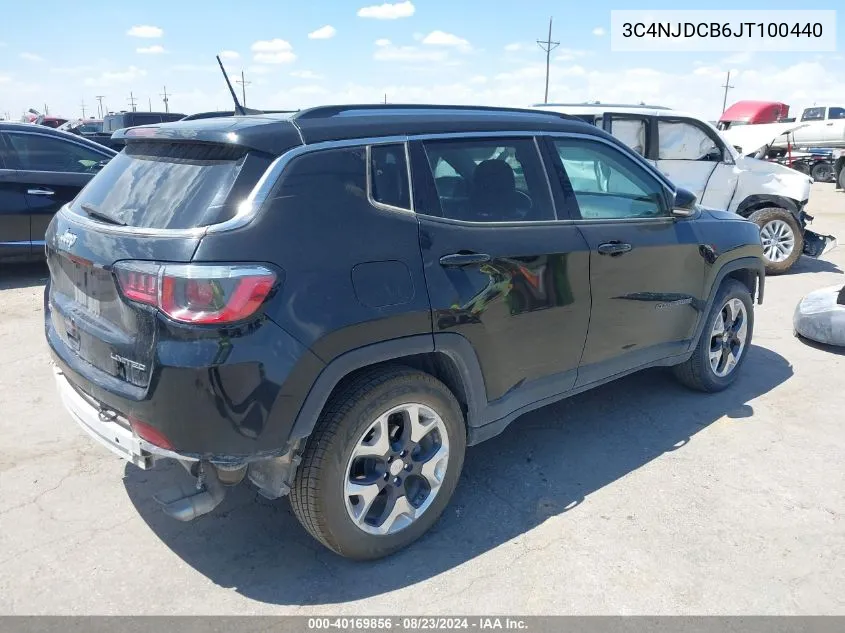 2018 Jeep Compass Limited 4X4 VIN: 3C4NJDCB6JT100440 Lot: 40169856