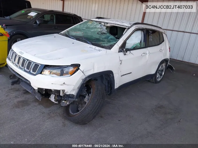 2018 Jeep Compass Limited Fwd VIN: 3C4NJCCB2JT407033 Lot: 40176448