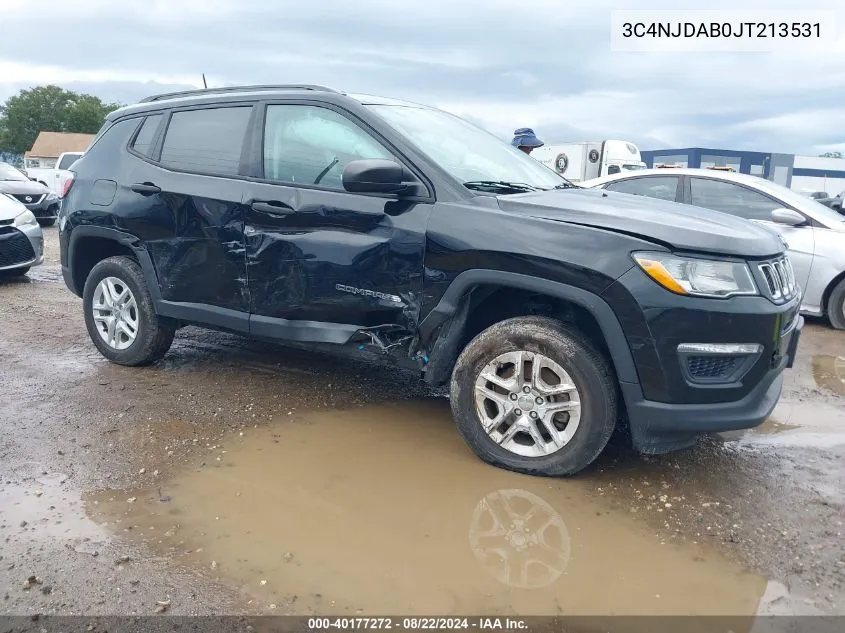 2018 Jeep Compass Sport 4X4 VIN: 3C4NJDAB0JT213531 Lot: 40177272