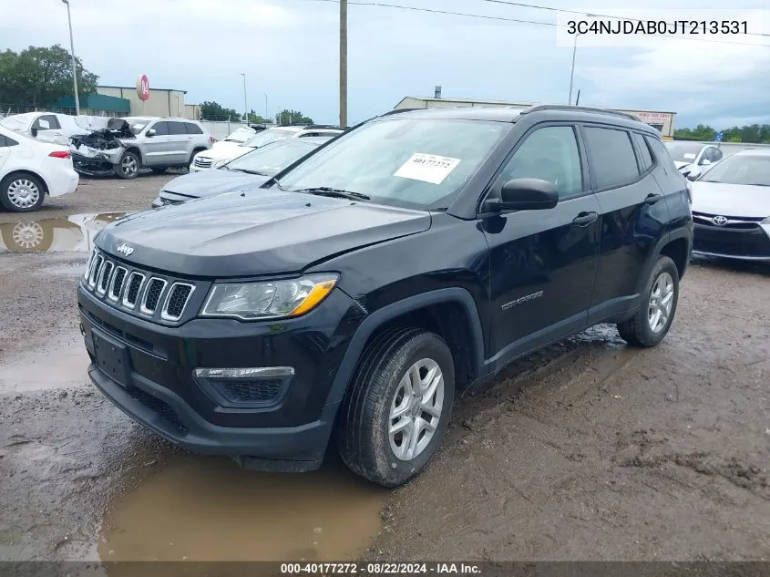 2018 Jeep Compass Sport 4X4 VIN: 3C4NJDAB0JT213531 Lot: 40177272