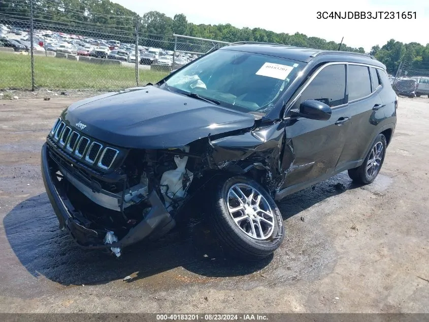 2018 Jeep Compass Latitude 4X4 VIN: 3C4NJDBB3JT231651 Lot: 40183201