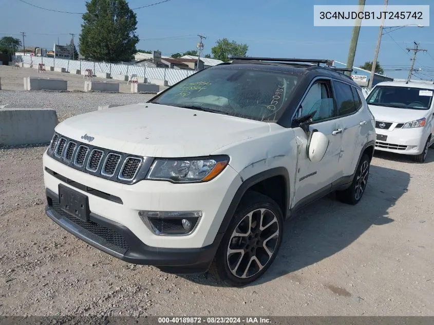 2018 Jeep Compass Limited 4X4 VIN: 3C4NJDCB1JT245742 Lot: 40189872