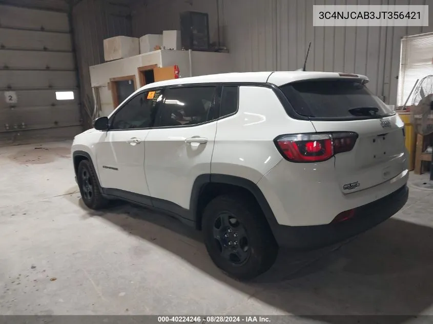 2018 Jeep Compass Sport Fwd VIN: 3C4NJCAB3JT356421 Lot: 40224246