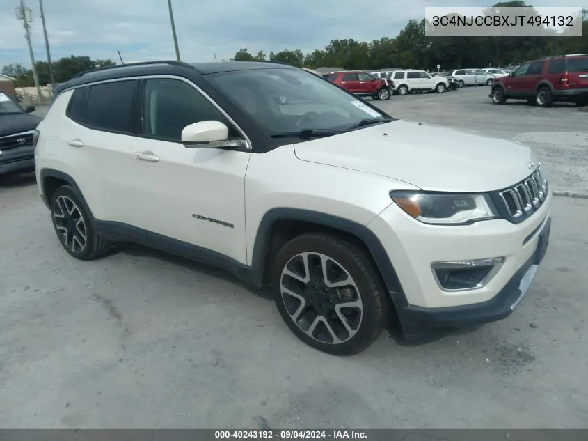 2018 Jeep Compass Limited Fwd VIN: 3C4NJCCBXJT494132 Lot: 40243192