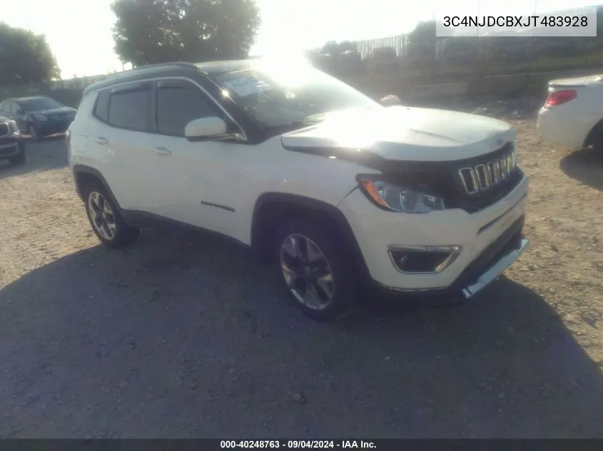 2018 Jeep Compass Limited 4X4 VIN: 3C4NJDCBXJT483928 Lot: 40248763