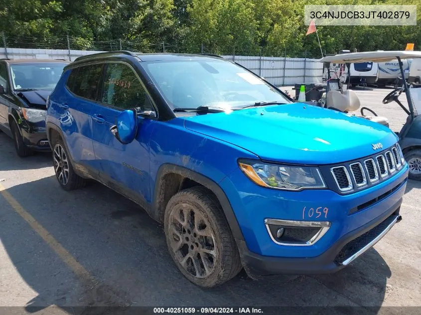 2018 Jeep Compass Limited 4X4 VIN: 3C4NJDCB3JT402879 Lot: 40251059