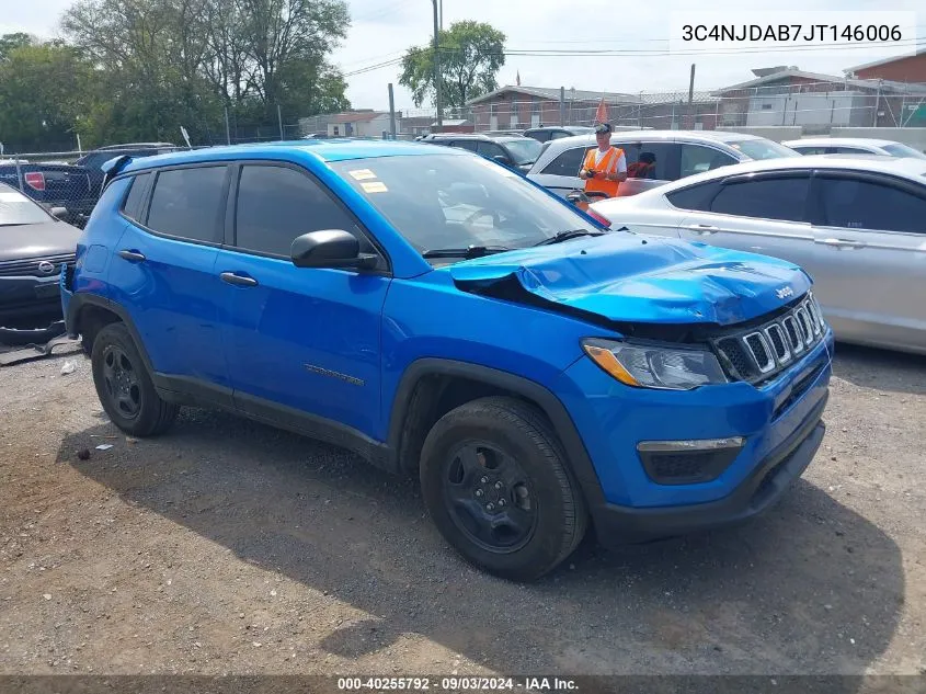 2018 Jeep Compass Sport 4X4 VIN: 3C4NJDAB7JT146006 Lot: 40255792