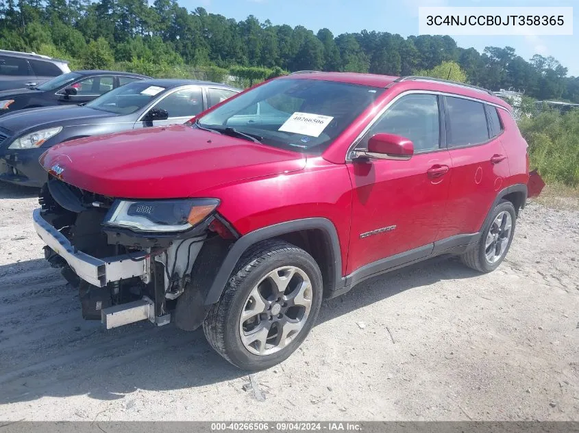 2018 Jeep Compass Limited Fwd VIN: 3C4NJCCB0JT358365 Lot: 40266506