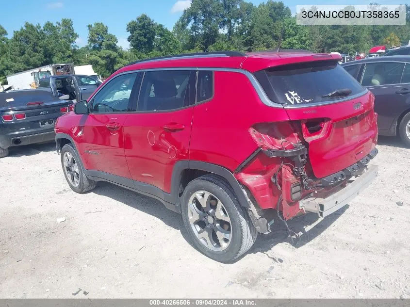 2018 Jeep Compass Limited Fwd VIN: 3C4NJCCB0JT358365 Lot: 40266506