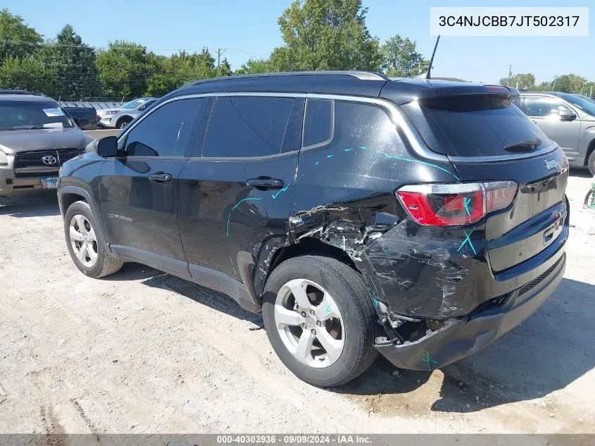 2018 Jeep Compass Latitude Fwd VIN: 3C4NJCBB7JT502317 Lot: 40303936