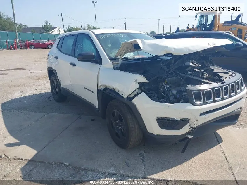 2018 Jeep Compass Sport VIN: 3C4NJCAB3JT318400 Lot: 40334730