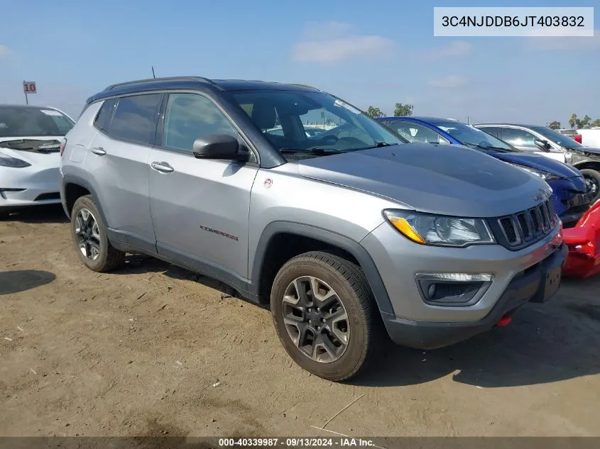 2018 Jeep Compass Trailhawk VIN: 3C4NJDDB6JT403832 Lot: 40339987