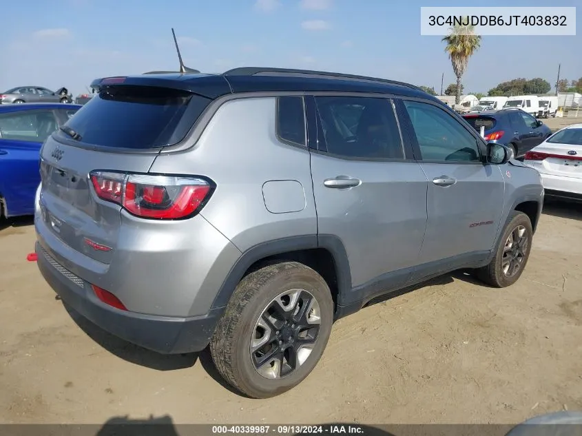 2018 Jeep Compass Trailhawk VIN: 3C4NJDDB6JT403832 Lot: 40339987